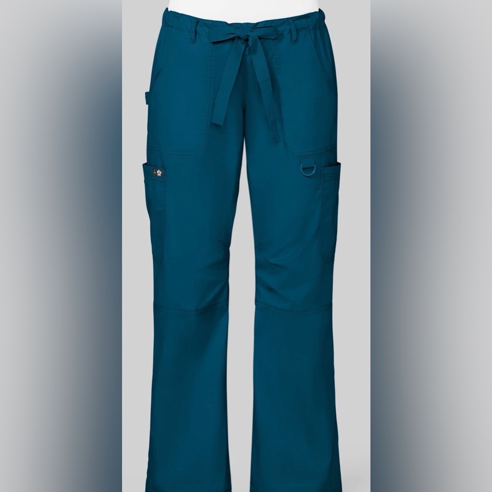Koi Lindsey Cargo Scrub Pants in Caribbean Blue